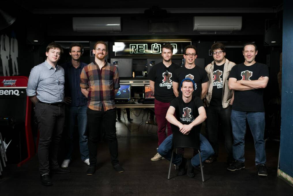 Members of Canberra video game developers Whale Hammer Games and Cardboard Keep are looking forward to sharing their work at the nation's biggest gaming show this month. Photo: Rohan Thomson