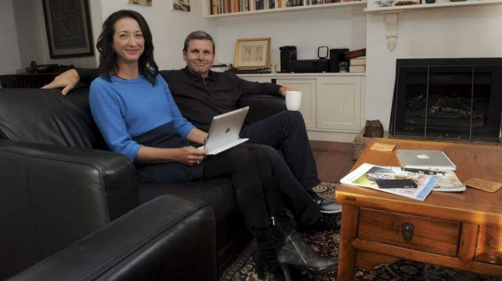 Powering down: Federal Labor MP Gai Brodtmann and her husband, broadcaster ChrisUhlmann, Photo: Graham Tidy