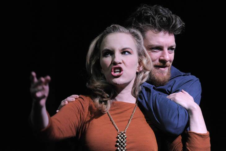 Macbeth and Lady Macbeth, played by Dan Spielman and Kate Mulvany. Photo: Graham Tidy