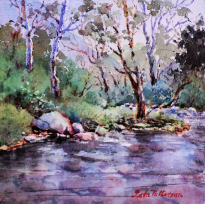 "Thredbo River"  by Isla Patterson in Art in Miniature Photo: supplied