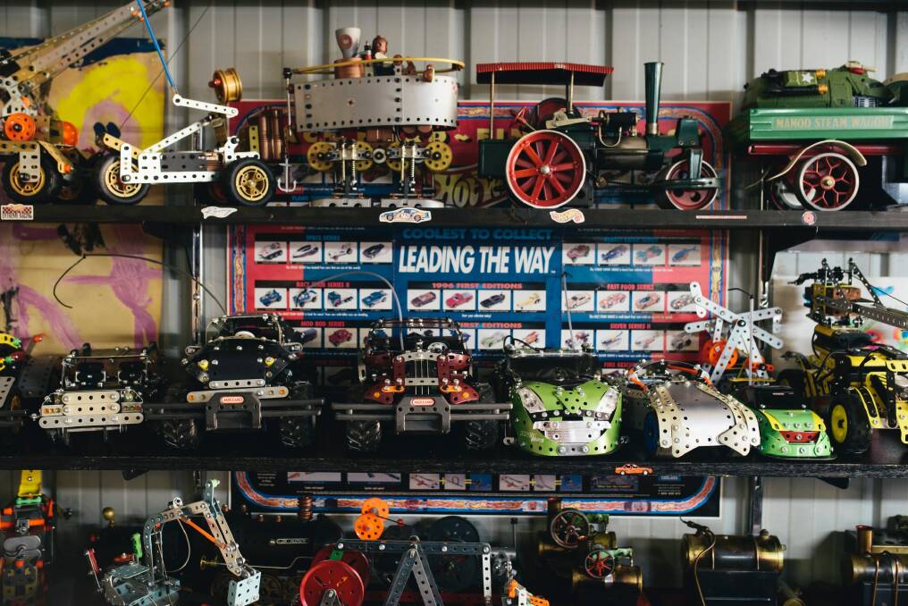 He's run out of room for engines, so Meccano is Chris's new passion. Photo: Rohan Thomson