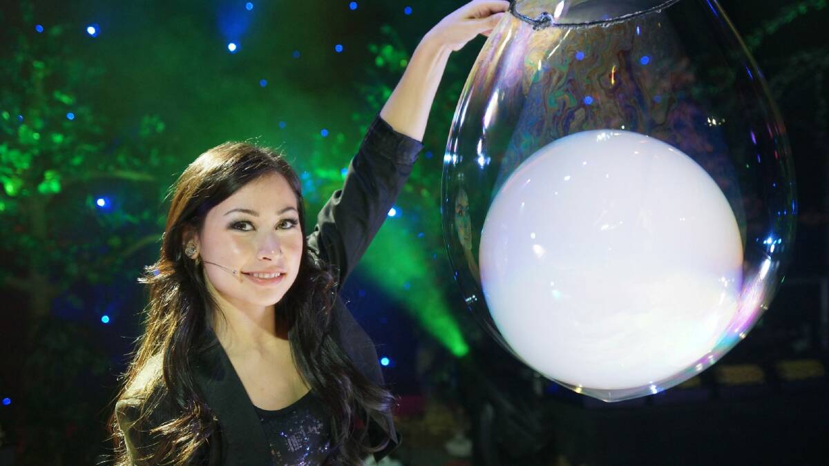 Melody Yang in the Gazillion Bubble Show, which is coming to Canberra Theatre Centre. Photo: Supplied