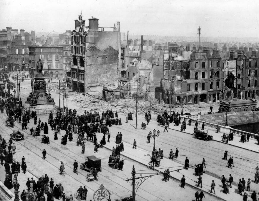 Damage in Dublin caused by the 1916 Easter Rising.  Photo: AP