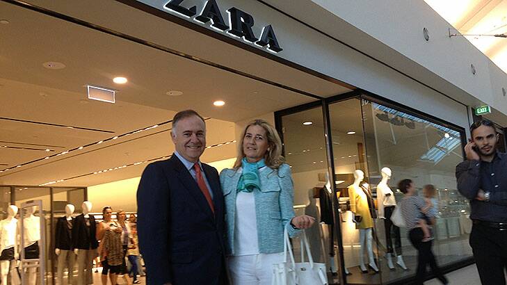 Spanish ambassador Enrique Viguera at Zara Canberra this morning.
