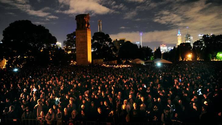 The 2013 Anzac Day Dawn Service at Melbourne's Shrine of Remembrance. Photo: Penny Stephens