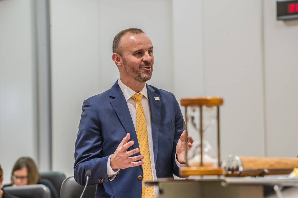 Chief Minister Andrew Barr, who has been forced to juggle millions to meet demands for first-home owner grants.  Photo: Karleen Minney