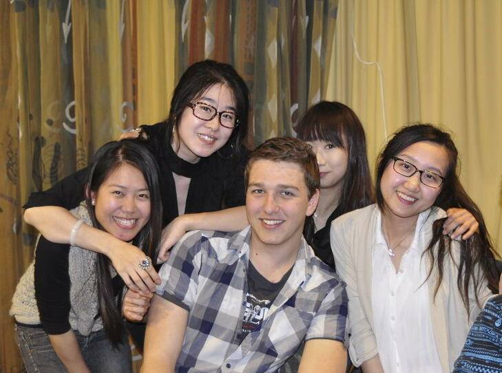 Harrison Mott with Kallyan Heng, Vivian Wei, Selina, Lina Wang. Photo: Supplied