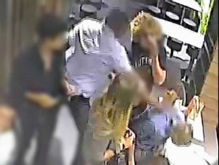 A screen shot from the CCTV footage of the assault.