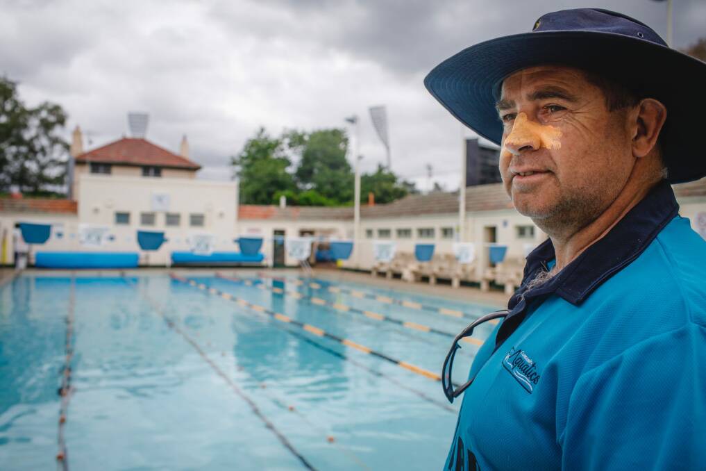Manuka Pool manager Bryan Pasfield takes sun safety seriously as part of his job.  Photo: Sitthixay Ditthavong