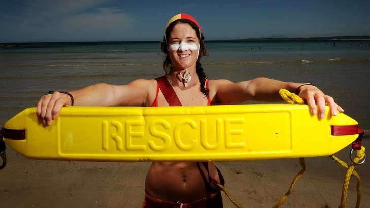 Lifesaver Jaykie Bull, 18, at  Broulee Beach. Last year Jaykie saved two people from the surf and received an award for her efforts. Photo: Colleen Petch
