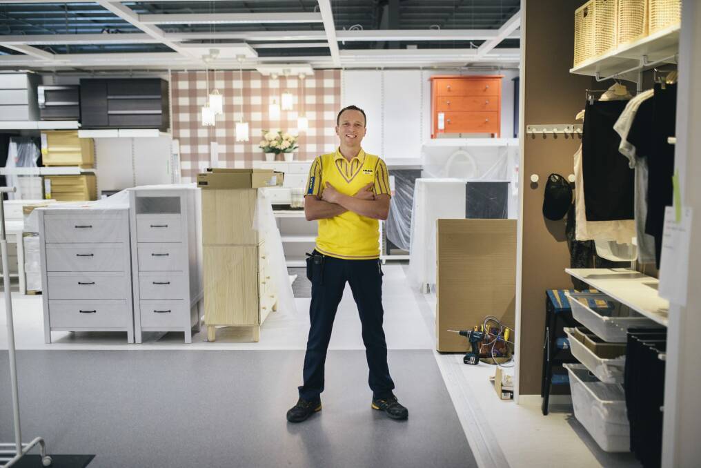 Store manager Mark Mitchinson inside the IKEA Canberra store.  Photo: Rohan Thomson
