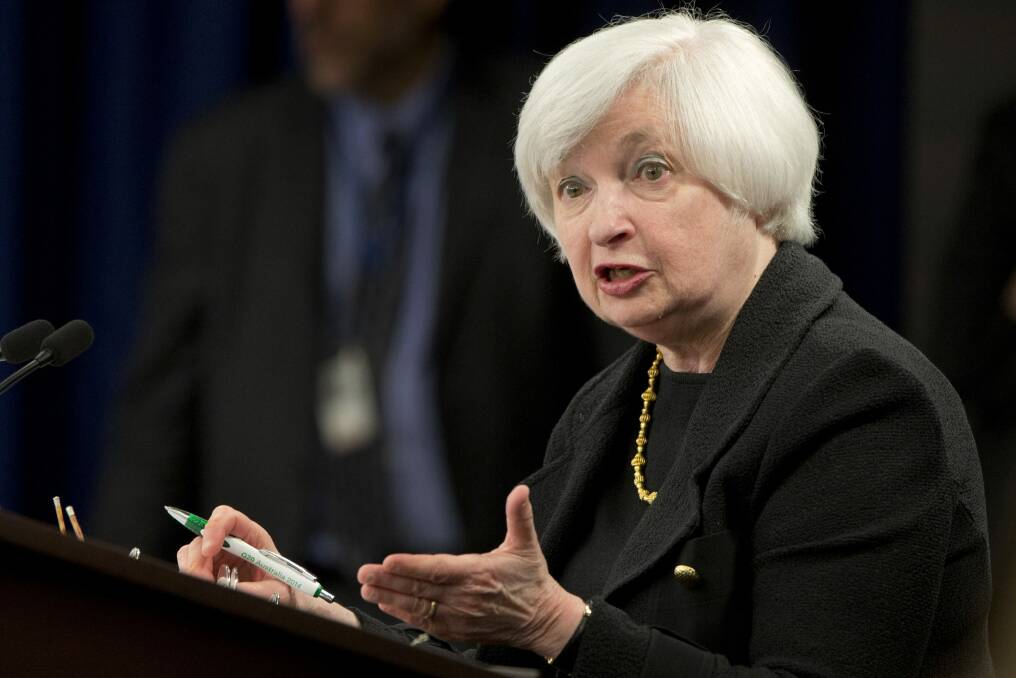 US Federal Reserve chairwoman Janet Yellen at a recent press conference. Photo: AP