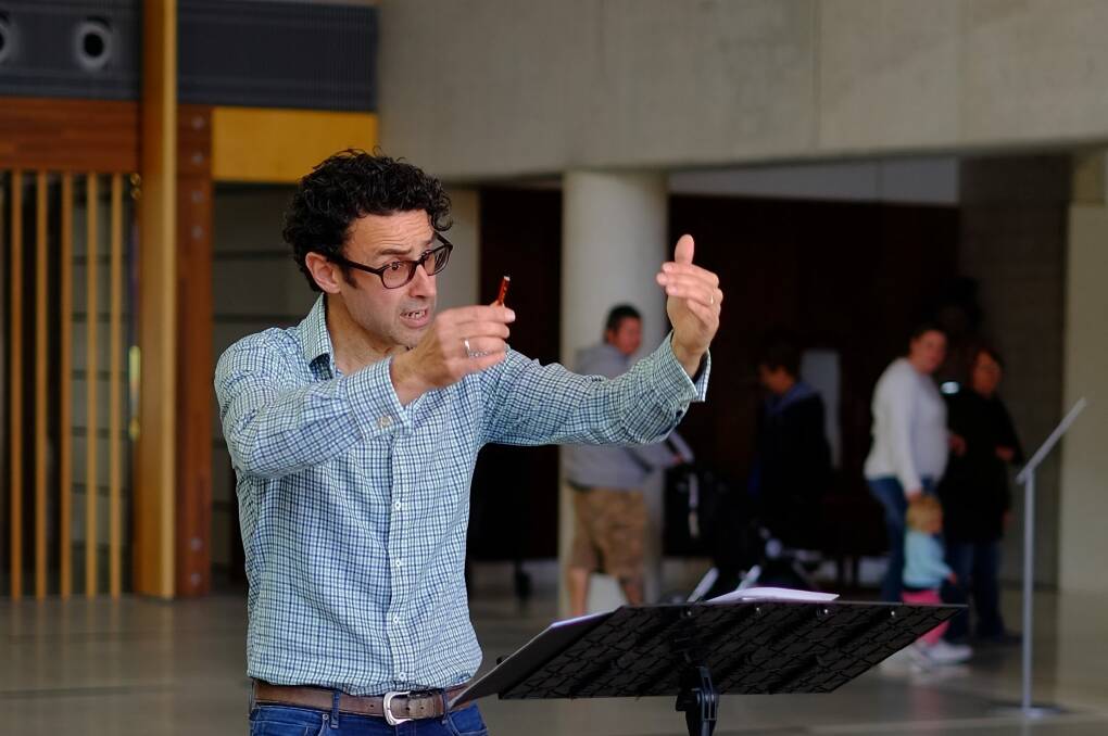 Tobias Cole hopes to get closer to his audience by conducting open rehearsals of <i>Esther</I> in the National Portait Gallery. Photo: Hou Leong