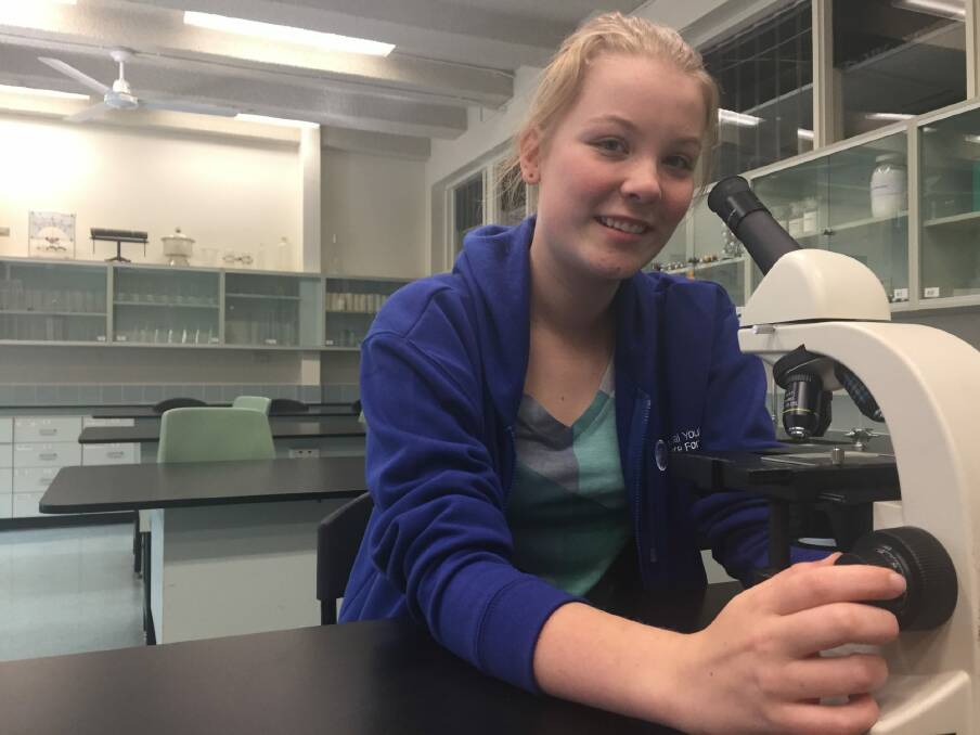 Dickson College year 12 student Elise Kellett will travel to Britain for the London International Youth Science Forum in July. Photo: Stephen Jeffery