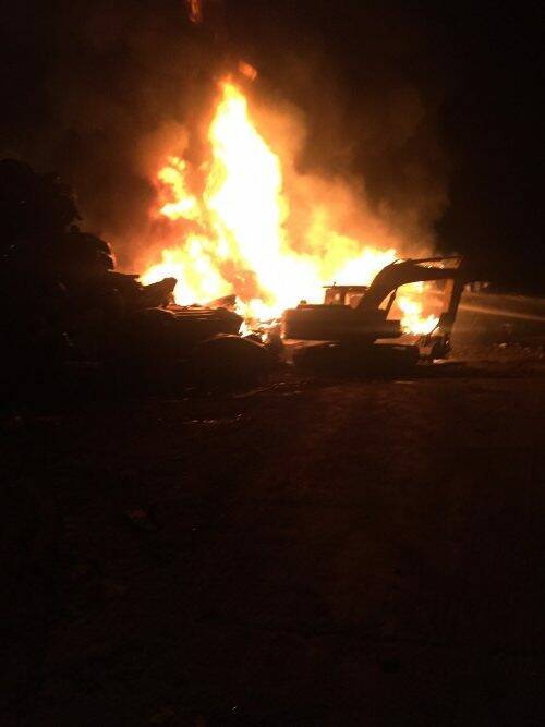 ACT Fire and Rescue were called to a fire at a Fyshwick scrap and metal yard. Photo: ACT Emergency Services Agency