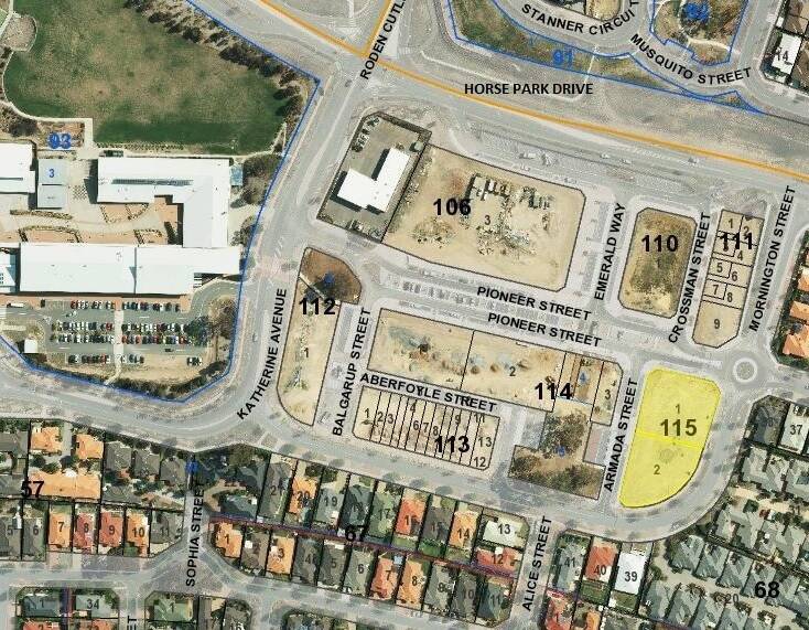Map of sites for 26 public housing dwellings in Amaroo, Gungahlin. Photo: Supplied