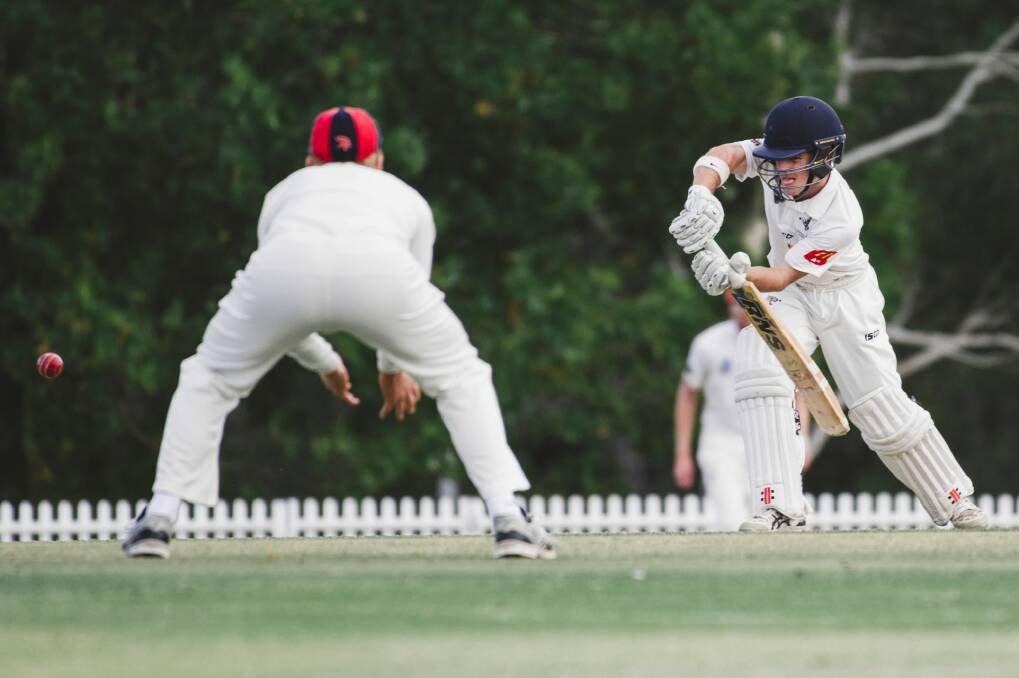 Cricket ACT Douglas Cup: Tuggeranong v Ginninderra. Ginninderra's Jordie Misic. Photo: Jamila Toderas Photo: Jamila Toderas