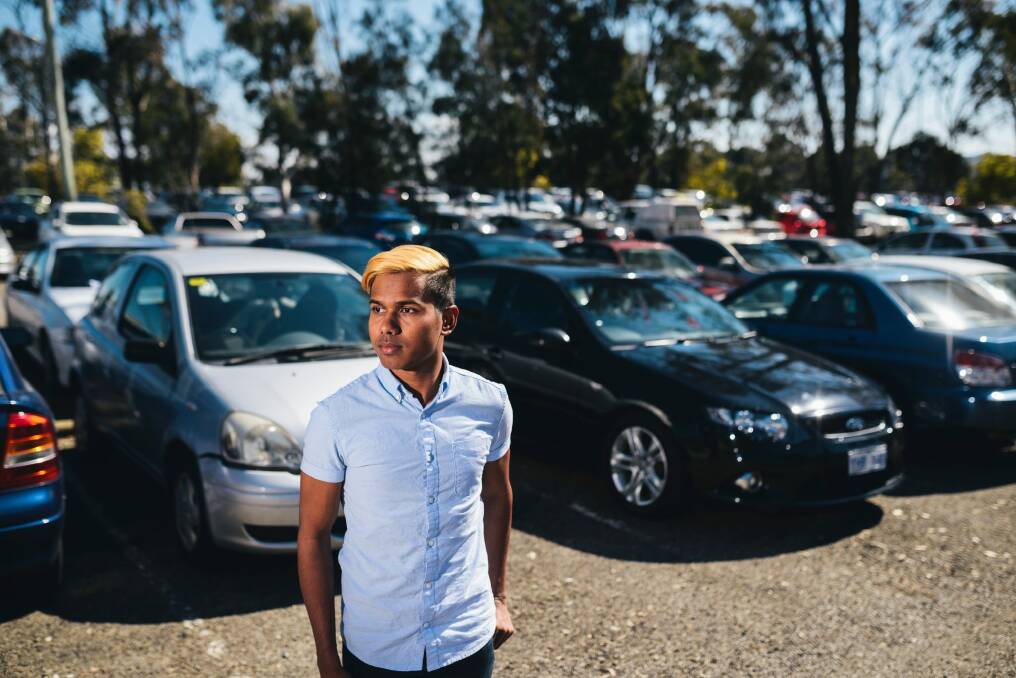President of the University of Canberra Student Assosciation Nawaf Ibrahim has raised concerns about parking at the campus.  Photo: Rohan Thomson