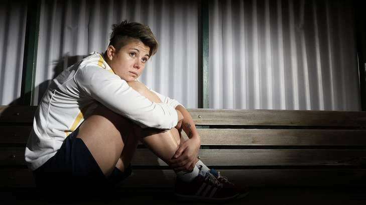 Canberra United and Matildas striker Michelle Heyman. Heyman almost gave up soccer two months ago when her cousin passed away. Photo: Jeffrey Chan