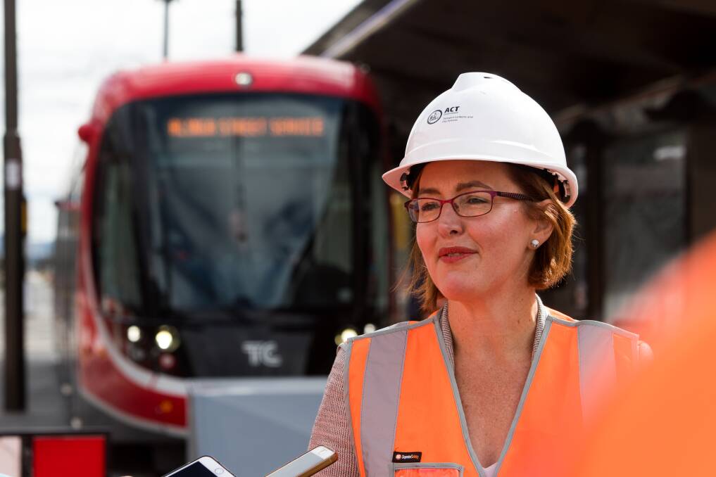 Transport Minister Meegan Fitzharris, pictured above, said in a "perfect world" planning rules for Northbourne Avenue would have been finalised before the light rail was built.  Photo: Elesa Kurtz