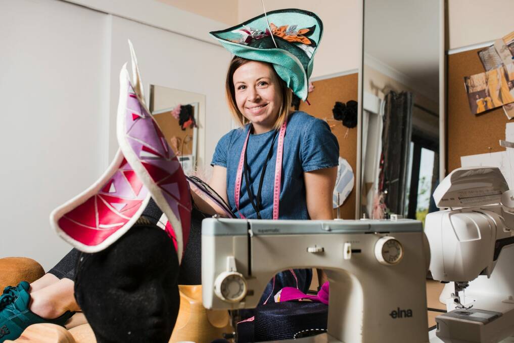 Canberra milliner Jade Sargent occasionally scrolls through Instagram and might catch a glimpse of someone in race wear on the television, but she's tells lifestyle reporter  Photo: Jamila Toderas