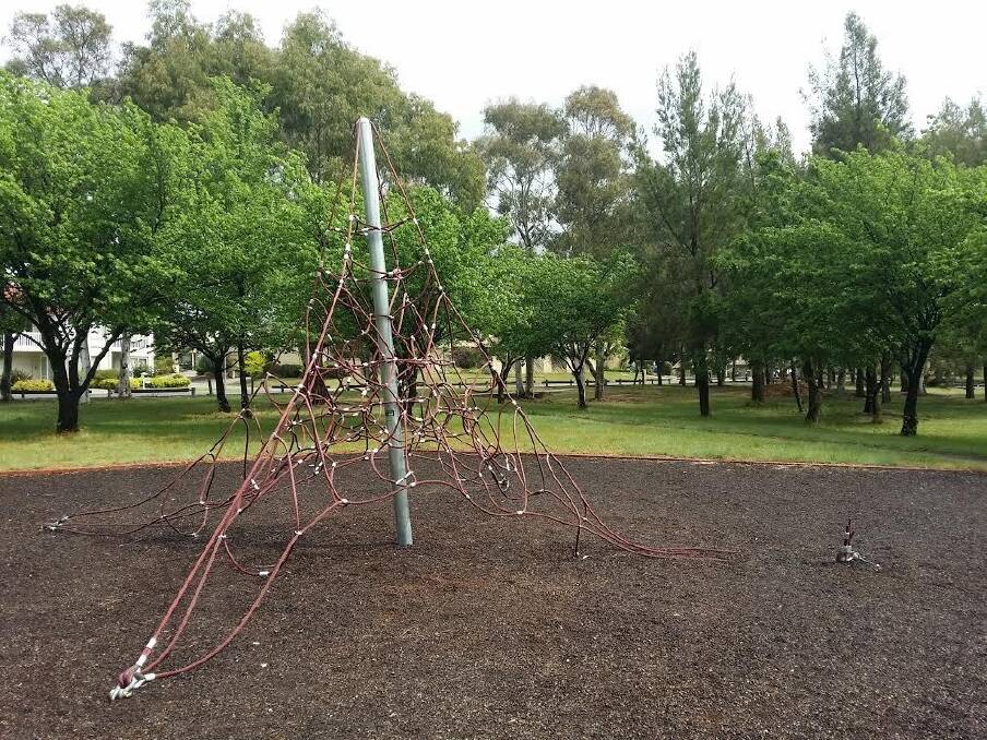 Part of a playground in Greenway is temporarily closed due to vandalism. Photo: Supplied