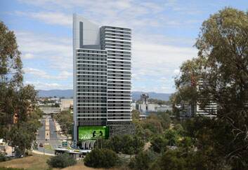 The 112-metre building has been shaped like arrow head pointing north. Photo: Supplied