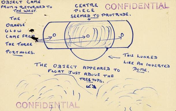 A UFO report held by the National Archives of Australia.
