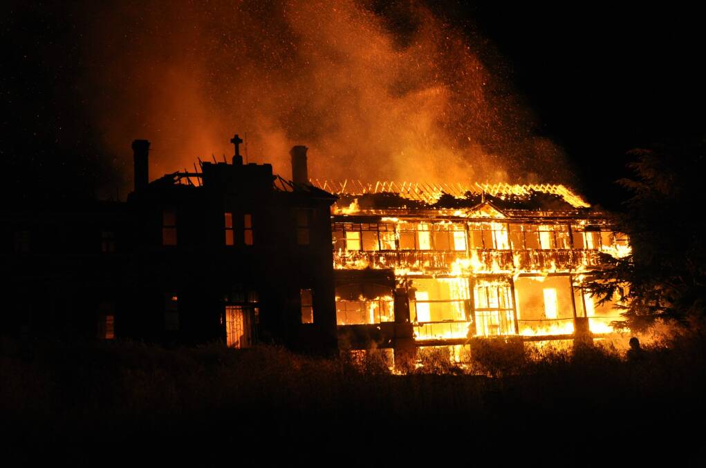 Fire destroys St John's orphanage in Goulburn. Photo: Louise Thrower