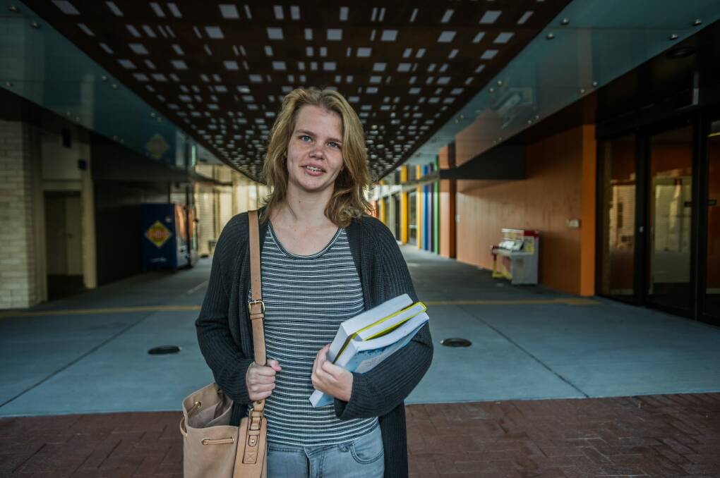 Kayla Sterchow, who has high-functioning autism and epilepsy, is studying at the University of Canberra. Photo: Karleen Minney