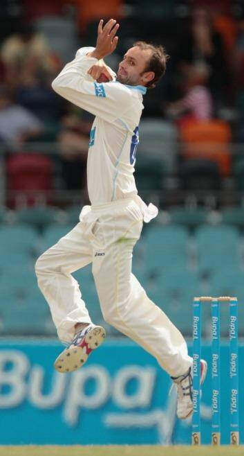 NSW and Australian spinner Nathan Lyon failed to take a wicket but was tidy from his 18 overs.