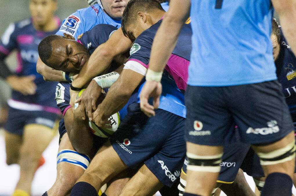 Getting ahead: The Brumbies are trying to find a way to inject Tevita Kuridrani into games. Photo: Jay Cronan