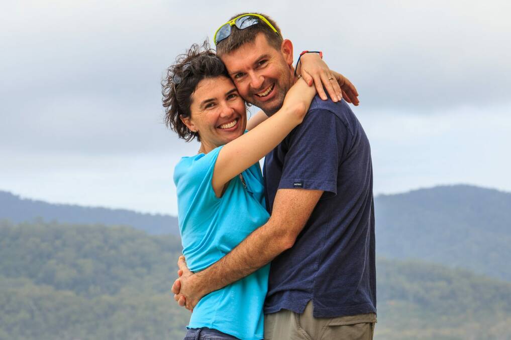 Ruth and Andrew Terracini on holidays in Far North Queensland, re-enacting their wedding photo. It was their last holiday together before Ruth died in August 2015. Photo: Supplied