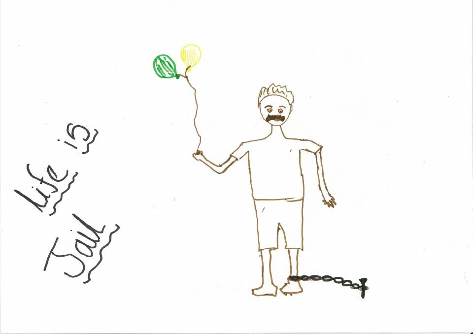 Image drawn by a child in detention on Nauru. 
Image drawn in 2014-2015. Photo: Supplied