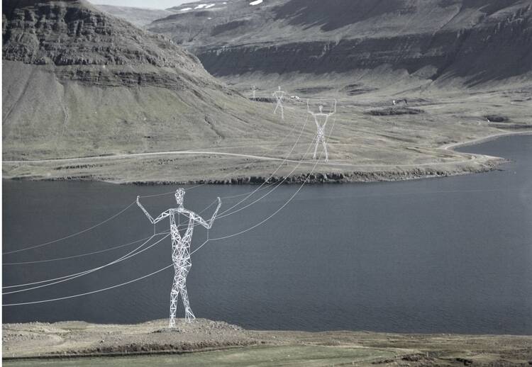 Choi+Shine's humanoid power pylons imagined for Iceland Photo: Choi+Shine