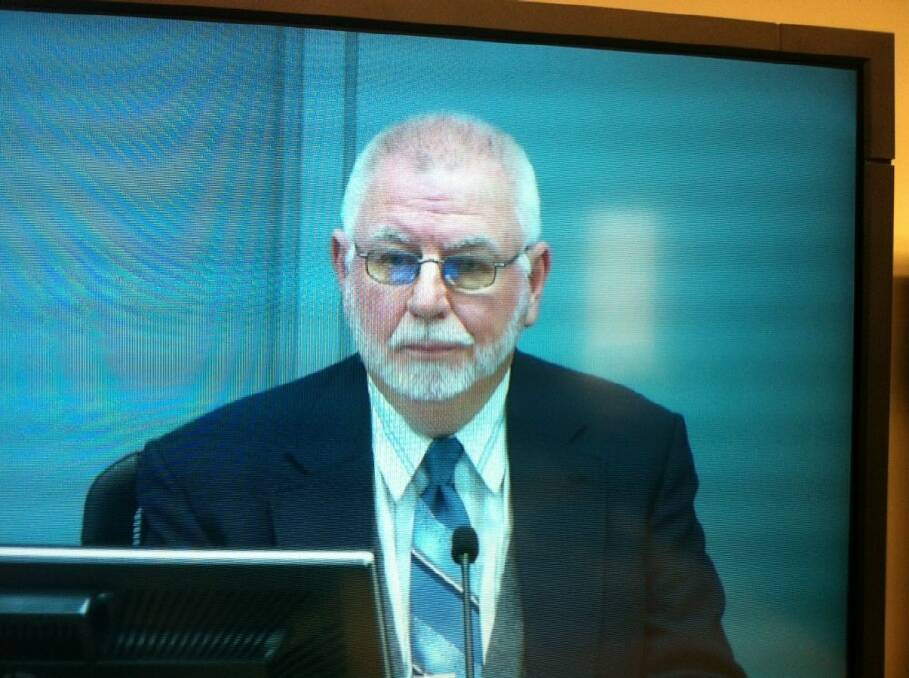 Former Marist Brothers school teacher and convicted paedophile Gregory Sutton appears at the Royal Commission into Institutional Responses to Child Sexual Abuse.  Photo: Image from royal commission live stream