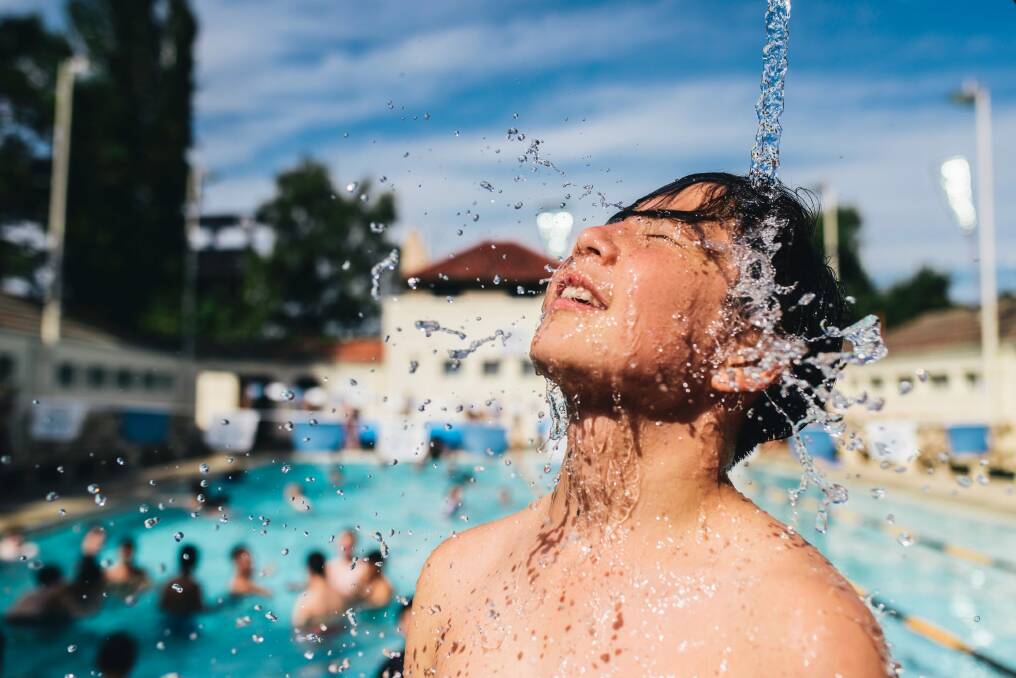 Extreme heat conditions last week sent people to pools around Canberra to stay cool. Photo: Rohan Thomson