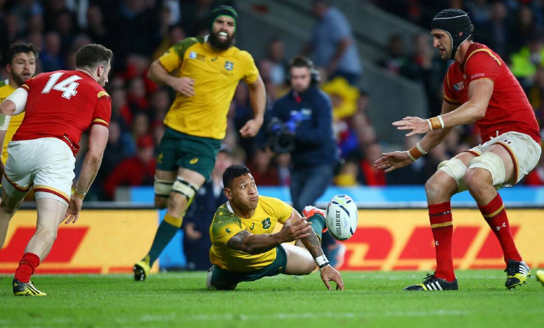 Slipping a pass away: Israel Folau. Photo: Gallo Images