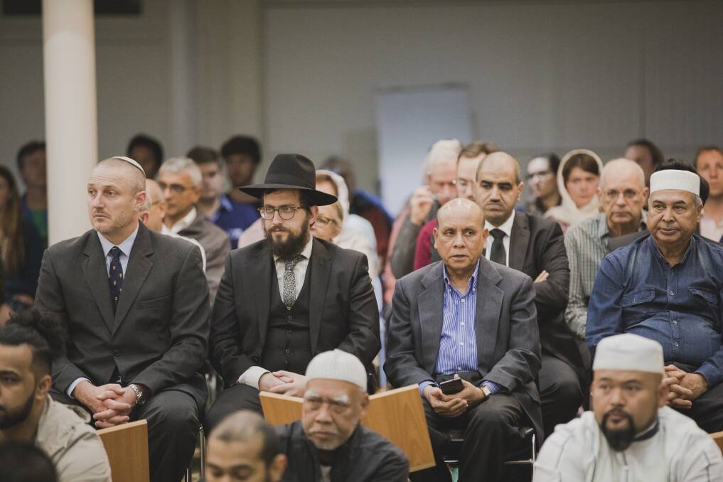 People of all faiths - and none - gathered at Canberra Islamic Centre on Monday night. Photo: Jamila Toderas