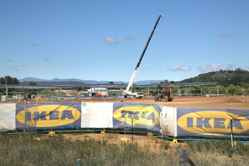 The work site at the Canberra Ikea store at Majura Park. Photo: Jeffrey Chan