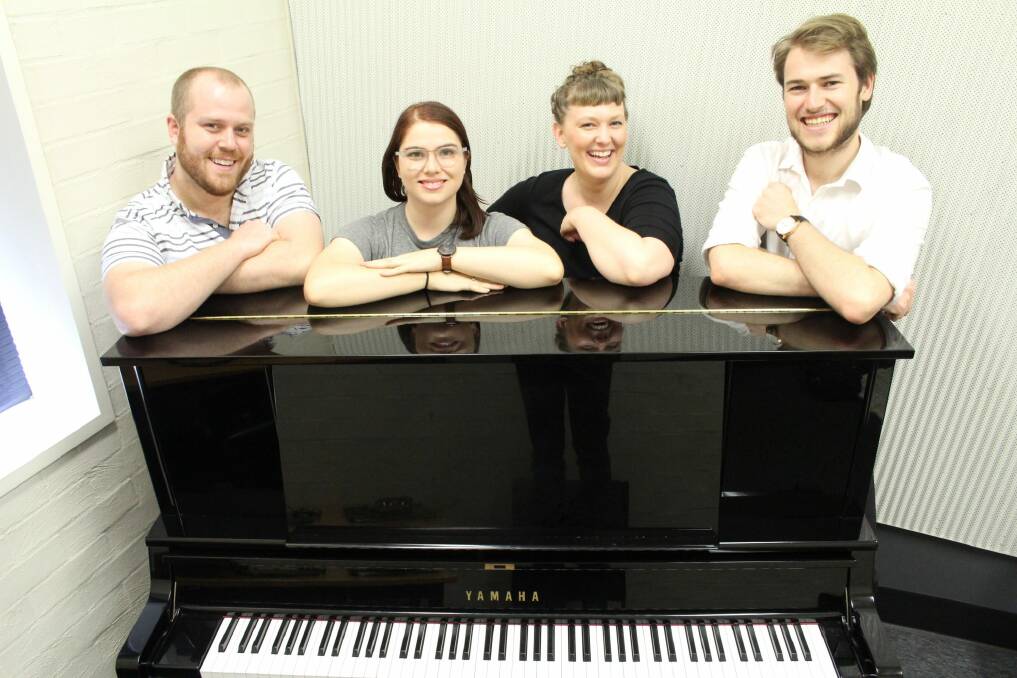 From left, Oliver Boyd (baritone), Melissa Gregory (mezzo-soprano), Louise Keast (soprano) and Tom Holownia (tenor) some of the performers in the upcoming Spanisches Liederabend. Photo: Supplied