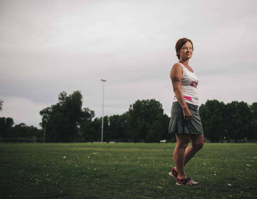 Geelong's Suzie Pilling, in Canberra to run in the Lifeline fun run on Sunday. Pilling is in the process of completing a half marathon in every Australian state and territory. 

 Photo: Rohan Thomson