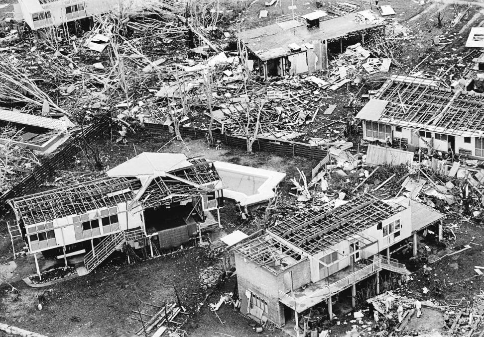 The aftermath of Cyclone Tracy which hit Darwin in 1974. Photo: Rick Stevens