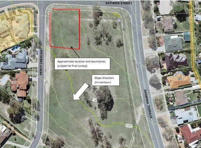 An outline of the block of land at Darwinia Park, Chapman which is now slated for disability support provider Hartley Lifecare Incorporated. Photo: Supplied