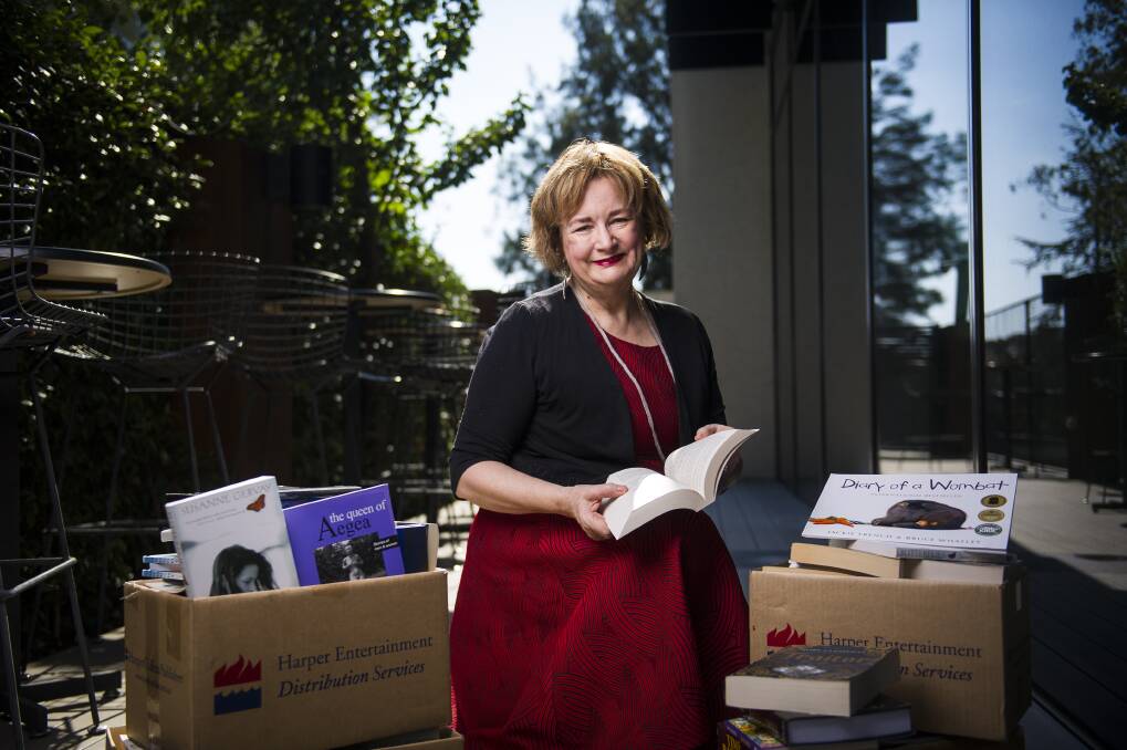 Australian author Jackie French is donating 200 books to a book drive for homes damaged by recent bushfires in Tathra. Photo: Dion Georgopoulos