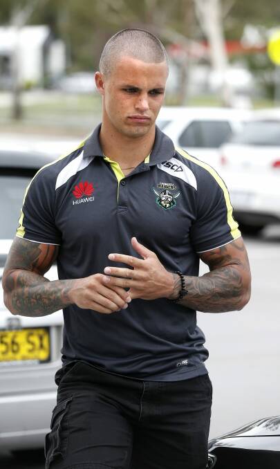 Former Canberra Raiders player Sandor Earl during his time in the nation's capital. Photo: Jeffrey Chan