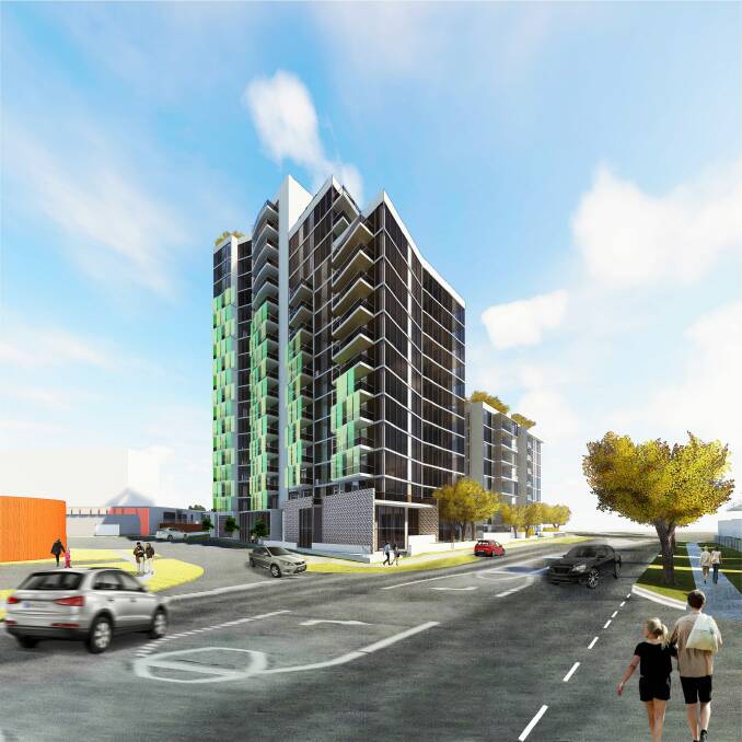 An artist's impression of the new apartment building at Gungahlin. Photo: Supplied