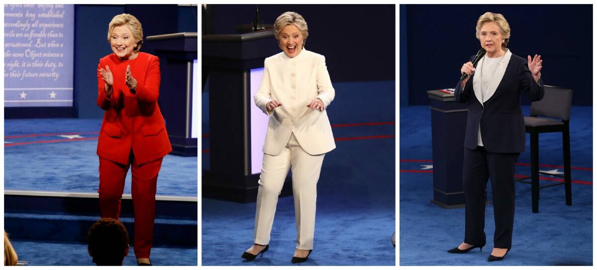Hillary Clinton at the three US presidential debates.