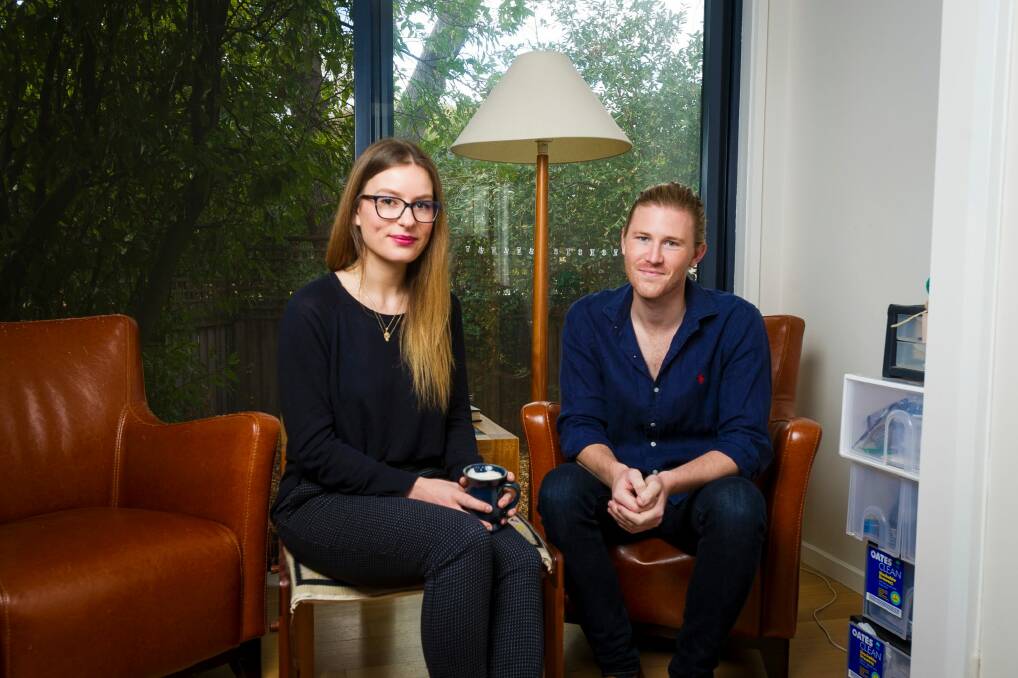 Sarah Baar and Richard Pratt are house sitting in Canberra. Photo: Dion Georgopoulos
