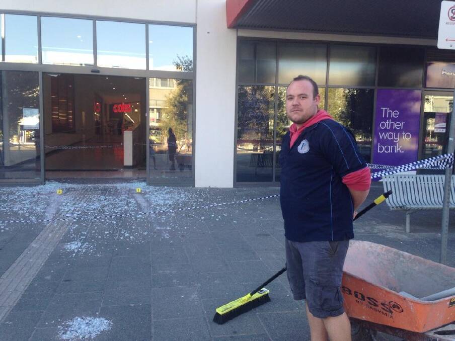 Peter, called in to clean up the mess, said Coles staff had started work at the time of the raid. Photo: Primrose Riordan